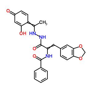 3-(1,3-苯并二氧雜環(huán)戊烯l-5-基)-2-(苯甲?；被?-2-丙酸 2-[1-(2,4-二羥基苯基)亞乙基]肼結(jié)構(gòu)式_20329-06-0結(jié)構(gòu)式