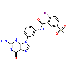 3-[[3-(2-Amino-6-oxo-3h-purin-9-yl)phenyl]carbamoyl]-4-chloro-benzenesulfonyl fluoride Structure,20562-27-0Structure