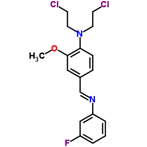 N,N-雙(2-氯乙基)-4-[[(3-氟苯基)亞氨基]甲基]-2-甲氧基鹽酸鹽 (1:1)苯胺結(jié)構(gòu)式_20807-35-6結(jié)構(gòu)式