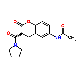 Hydrocoumarin,6-acetamido-3-(1-pyrrolidinylcarbonyl)- Structure,20862-53-7Structure