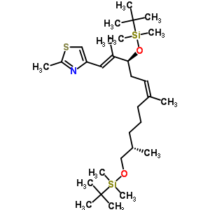 4-[(1E,3S,5Z,8R/S,10S)-3,11-二-{[叔-丁基(二甲基)硅烷基]氧基}-2,6,10-三甲基-十一碳-1,5-二烯基]-2-甲基-1,3-噻唑結(jié)構(gòu)式_210690-85-0結(jié)構(gòu)式