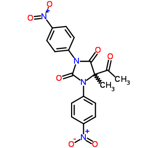 5-Acetyl-5-methyl-1,3-bis(4-nitrophenyl)imidazolidine-2,4-dione Structure,21631-65-2Structure