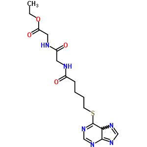 Glycine,n-[1-oxo-5-(9h-purin-6-ylthio)pentyl]glycyl-, ethyl ester Structure,22181-95-9Structure