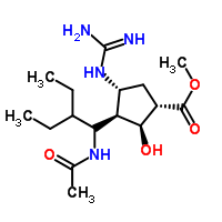 (1S,2S,3R,4R)-甲基 3-((R)-1-乙酰氨基-2-乙基丁基)-4-胍-2-羥基環(huán)戊烷羧酸結(jié)構(gòu)式_229614-51-1結(jié)構(gòu)式