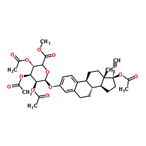 (17beta)-17-乙酰氧基-17-乙炔基雌甾a-1(10),2,4-三烯-3-基甲基(5Xi)-2,3,4-三-O-乙酰基-beta-D-來蘇-己o吡喃并s艾杜糖醛酸酯結(jié)構(gòu)式_242130-33-2結(jié)構(gòu)式