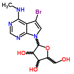 7H-pyrrolo[2,3-d]pyrimidin-4-amine,5-bromo-n-methyl-7-b-d-ribofuranosyl- Structure,24386-88-7Structure