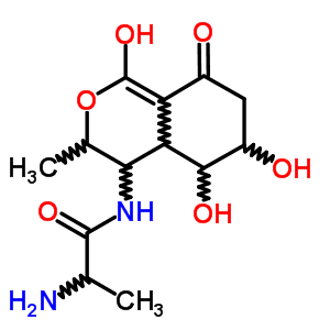 (2S)-2-氨基-N-[(3R,4R,4aR,5R,6R)-3,4,4a,5,6,7-六氫-5,6,8-三羥基-3-甲基-1-氧代-1H-2-苯并吡喃-4-基]-丙酰胺結(jié)構(gòu)式_24397-89-5結(jié)構(gòu)式