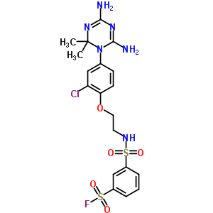 3-[[[2-[2-氯-4-(4,6-二氨基-2,2-二甲基-1,3,5-噻嗪-1(2H)-基)苯氧基]乙基]氨基]磺?；鵠-苯磺酰基氟結(jié)構(gòu)式_24892-25-9結(jié)構(gòu)式