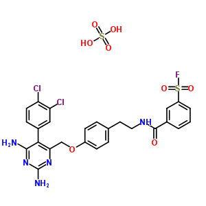 3-[2-[4-[[2,6-Diamino-5-(3,4-dichlorophenyl)pyrimidin-4-yl]methoxy]phenyl]ethylcarbamoyl]benzenesulfonyl fluoride Structure,25288-28-2Structure