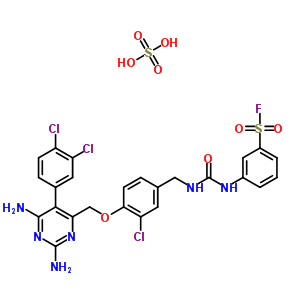 3-[[3-Chloro-4-[[2,6-diamino-5-(3,4-dichlorophenyl)pyrimidin-4-yl]methoxy]phenyl]methylcarbamoylamino]benzenesulfonyl fluoride Structure,25288-33-9Structure