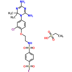 4-[2-[2-Chloro-4-(4,6-diamino-2,2-dimethyl-1,3,5-triazin-1-yl)phenoxy]ethylsulfamoyl]benzenesulfonyl fluoride Structure,25313-13-7Structure