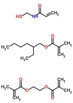 2-甲基-2-丙烯酸 1,2-乙二基酯與 2-乙基己基 2-甲基-2-丙烯酸酯和 N-(羥基甲基)-2-丙烯酰胺聚合物結(jié)構(gòu)式_25322-90-1結(jié)構(gòu)式