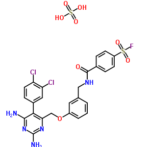 4-[[3-[[2,6-Diamino-5-(3,4-dichlorophenyl)pyrimidin-4-yl]methoxy]phenyl]methylcarbamoyl]benzenesulfonyl fluoride Structure,25372-79-6Structure