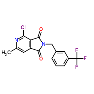 4-Chloro-6-methyl-2-[3-(trifluoromethyl)benzyl]-1h-pyrrolo[3,4-c]pyridine-1,3(2h)-dione Structure,261363-77-3Structure