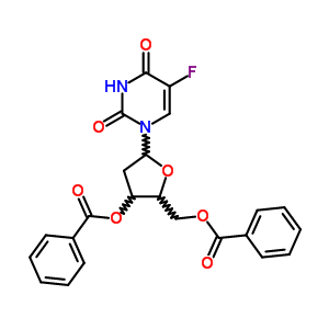 2-脫氧-5-氟-尿苷 3,5-二苯甲酸結(jié)構(gòu)式_2691-71-6結(jié)構(gòu)式