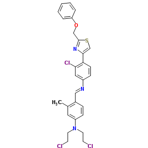 N,N-雙(2-氯乙基)-4-[[[3-氯-4-[2-(苯氧基甲基)-4-噻唑]苯基]亞氨基]甲基]-3-甲基苯胺鹽酸鹽結(jié)構(gòu)式_27244-18-4結(jié)構(gòu)式