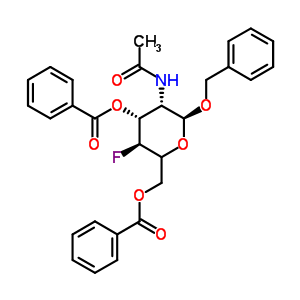 芐基2-乙酰氨基-3,6-二-O-苯甲?；?2,4-二脫氧-4-氟-alpha-D-吡喃葡萄糖結(jié)構(gòu)式_290819-68-0結(jié)構(gòu)式