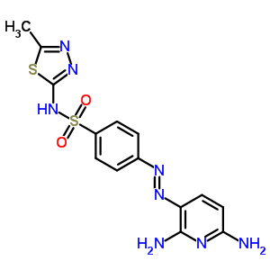 4-[2-(2,6-二氨基-3-吡啶)二氮雜烯]-N-(5-甲基-1,3,4-噻二唑-2-基)-苯磺酰胺結(jié)構(gòu)式_29817-74-1結(jié)構(gòu)式