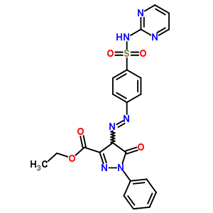 4,5-二氫-5-氧代-1-苯基-4-[2-[4-[(2-嘧啶氨基)磺?；鵠苯基]二氮雜烯]-1H-吡唑-3-羧酸乙酯結(jié)構(gòu)式_29822-05-7結(jié)構(gòu)式