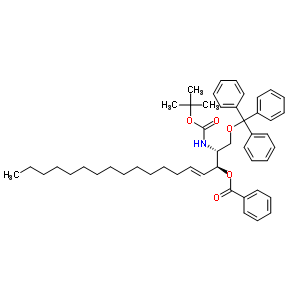 (2S,3R,4E)-3-苯甲?；?2-叔丁基氧基羰基氨基-1-三苯基甲基-4-十八烯-1,3-二醇結(jié)構(gòu)式_299172-58-0結(jié)構(gòu)式