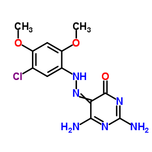 4(3H)-pyrimidinone,2,6-diamino-5-[2-(5-chloro-2,4-dimethoxyphenyl)diazenyl]- Structure,30189-10-7Structure