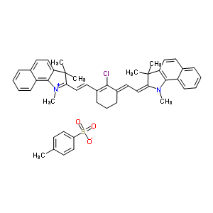 2-[(E)-2-[2-氯-3-[(E)-2-(1,3,3-三甲基-1,3-二氫-2H-苯并[G]吲哚-2-亞基)乙亞基]-1-環(huán)己烯-1-基]乙烯基]-1,3,3-三甲基-3H-苯并[G]吲哚對甲苯磺酸鹽結(jié)構(gòu)式_309967-80-4結(jié)構(gòu)式