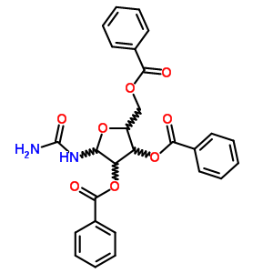 (9CI)-(2,3,5-三-O-苯甲酰基-b-D-呋核亞硝脲)-脲結(jié)構(gòu)式_31652-77-4結(jié)構(gòu)式