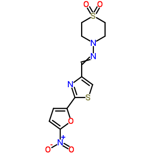 4-Thiomorpholinamine,n-[[2-(5-nitro-2-furanyl)-4-thiazolyl]methylene]-, 1,1-dioxide Structure,31898-49-4Structure