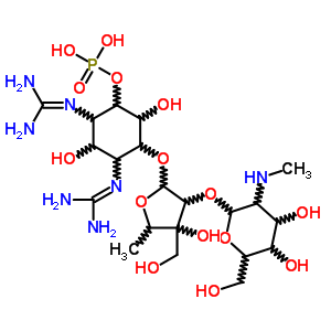 [(1S,2R,3S,4S,5R,6S)-2,4-二(二氨基亞甲基氨基)-5-[(2R,3R,4R,5S)-3-[(2S,3S,4S,5R,6S)-4,5-二羥基-6-(羥基甲基)-3-甲基氨基四氫吡喃-2-基]氧基-4-羥基-4-(羥基甲基)-5-甲基四氫呋喃-2-基]氧基-3,6-二羥基環(huán)己基]磷結(jié)構(gòu)式_33014-54-9結(jié)構(gòu)式