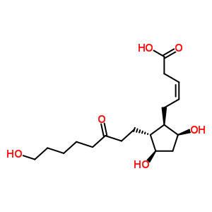 (Z)-5-[(1R,2R,3R,5S)-3,5-二羥基-2-(8-羥基-3-氧代辛基)環(huán)戊基]戊-3-烯酸結(jié)構(gòu)式_34069-62-0結(jié)構(gòu)式