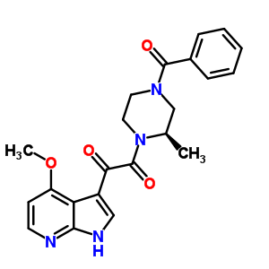 1-[(2R)-4-benzoyl-2-methyl-1-piperazinyl]-2-(4-methoxy-1h-pyrrolo[2,3-b]pyridin-3-yl)-1,2-ethanedione Structure,357263-13-9Structure