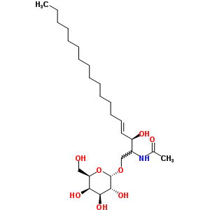 N-[(E,3R)-3-羥基-1-[(2S,3R,4S,5R,6R)-3,4,5-三羥基-6-(羥基甲基)四氫吡喃-2-基]氧基十八碳-4-烯-2-基]乙酰胺結(jié)構(gòu)式_35823-61-1結(jié)構(gòu)式