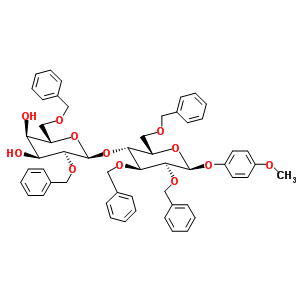 4-甲氧基苯基 4-O-(2,6-二-O-芐基-beta-D-吡喃半乳糖基)-2,3,6-三-O-芐基-beta-D-吡喃葡萄糖苷結構式_358681-61-5結構式