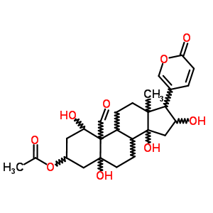 [10-Formyl-1,5,14,16-tetrahydroxy-13-methyl-17-(6-oxopyran-3-yl)-2,3,4,6,7,8,9,11,12,15,16,17-dodecahydro-1h-cyclopenta[a]phenanthren-3-yl] acetate Structure,36405-85-3Structure