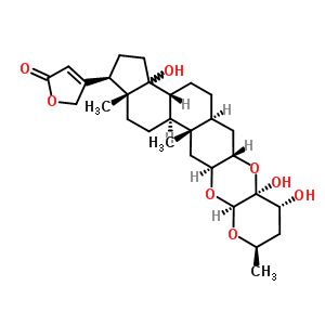 (2Alpha(2s,3s,4r,6r),3beta,5alpha)-14-hydroxy-2,3-((tetrahydro-3,4-dihydroxy-6-methyl-2h-pyran-3,2-diyl)bis(oxy))-card-20(22)-enolide Structure,36597-51-0Structure