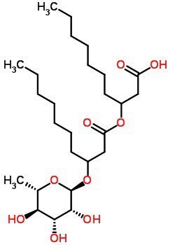 3-[3-[(2R,3r,4r,5r,6s)-3,4,5-trihydroxy-6-methyloxan-2-yl]oxydecanoyloxy]decanoic acid Structure,37134-61-5Structure