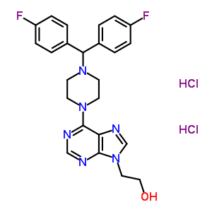 2-[6-[4-[Bis(4-fluorophenyl)methyl]piperazin-1-yl]purin-9-yl]ethanol dihydrochloride Structure,37425-38-0Structure