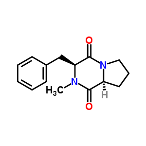 (3S,8aS)-2-甲基-3-(苯基甲基)-6,7,8,8a-四氫-3H-吡咯并[2,1-c]吡嗪-1,4-二酮結(jié)構(gòu)式_37553-66-5結(jié)構(gòu)式