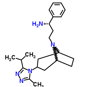 (1S)-3-[3-(3-異丙基-5-甲基-4H-1,2,4-三唑-4-基)-外-8-氮雜雙環(huán)[3.2.1]辛-8-基]-1-苯基-1-丙胺結(jié)構(gòu)式_376348-71-9結(jié)構(gòu)式