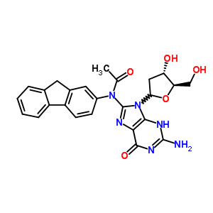 N-[2-氨基-9-[(4S,5R)-4-羥基-5-(羥基甲基)四氫呋喃-2-基]-6-氧代-3H-嘌呤-8-基]-N-(9H-芴-2-基)乙酰胺結(jié)構(gòu)式_37819-60-6結(jié)構(gòu)式