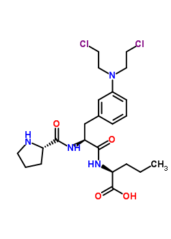 (2S)-2-[[(2S)-3-[3-[二(2-氯乙基)氨基]苯基]-2-[[(2S)-吡咯烷-2-羰基]氨基]丙酰]氨基]戊酸結(jié)構(gòu)式_38232-20-1結(jié)構(gòu)式