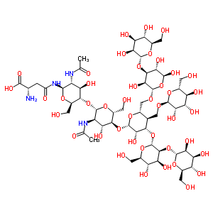 (Mannose)6-(n-acetylglucosamine)2-asparagine Structure,39114-02-8Structure