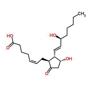 (Z)-7-[(1S,2S,3R)-3-羥基-2-[(E,3S)-3-羥基辛-1-烯基]-5-氧代環(huán)戊基]庚-5-烯酸結(jié)構(gòu)式_39265-67-3結(jié)構(gòu)式