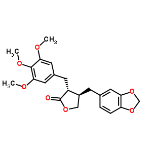 (-)-反式-3-(3,4-亞甲基二氧基芐基)-2-(3,4,5-三甲氧基芐基)丁內(nèi)酯結(jié)構(gòu)式_40456-50-6結(jié)構(gòu)式