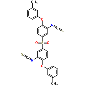 2-異硫代氰?；?4-[3-異硫代氰?；?4-(3-甲基苯氧基)苯基]磺?；?1-(3-甲基苯氧基)苯結(jié)構(gòu)式_40939-82-0結(jié)構(gòu)式