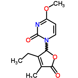 2(1H)-pyrimidinone,1-(3-ethyl-2,5-dihydro-4-methyl-5-oxo-2-furanyl)-4-methoxy- Structure,41473-38-5Structure