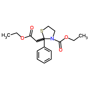 2-Thiazolidineacetic acid, 3-(ethoxycarbonyl)-2-phenyl-, ethyl ester Structure,41733-74-8Structure