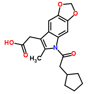 5-(Cyclopentylacetyl)-6-methyl-5h-1,3-dioxolo[4,5-f]indole-7-acetic acid Structure,50416-37-0Structure