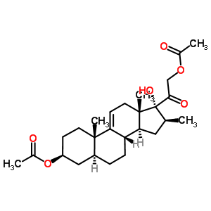 16beta-甲基-5alpha-delta 9(11)-孕烯-3beta,17alpha,21-三醇-20-酮-3beta,21-二乙酸酯結(jié)構(gòu)式_50633-44-8結(jié)構(gòu)式