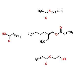 2-丙烯酸與乙烯基乙酸酯, 2-乙基己基 2-丙烯酸酯和 2-羥基乙基 2-丙烯酸酯聚合物結(jié)構(gòu)式_50862-46-9結(jié)構(gòu)式